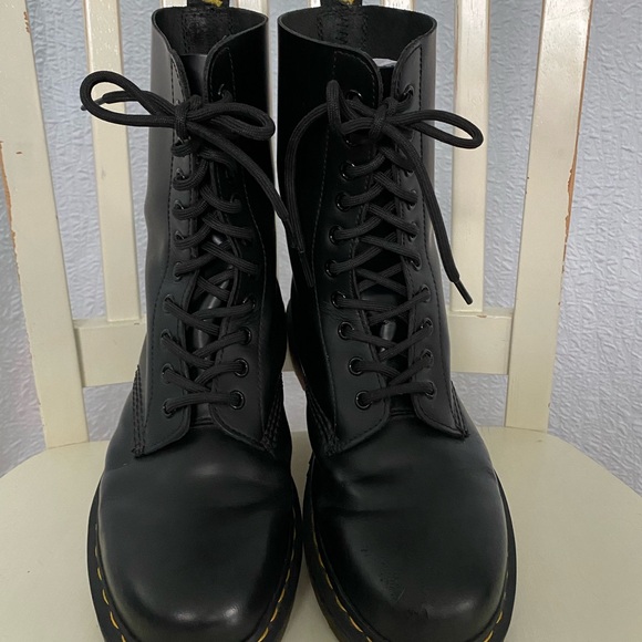 Dr Marten 1490 Smooth Leather Mid Calf Boots Combat Punk - Picture 3 of 11